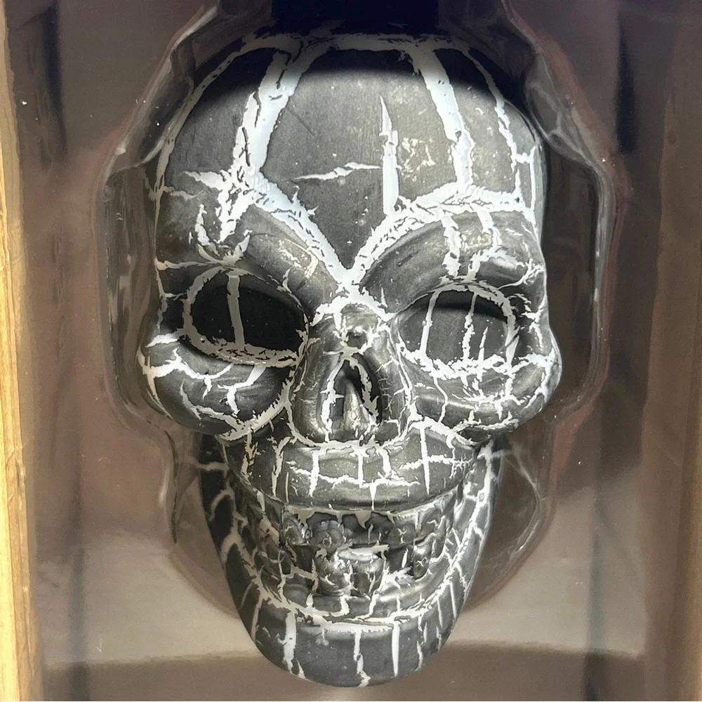 Halloween Gemmy Haunted Living 8 ct Cracked Skull String Lights Multicolored